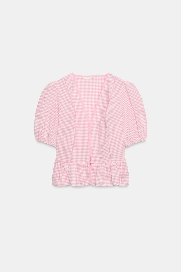 Blusa peplum de cuadros 7