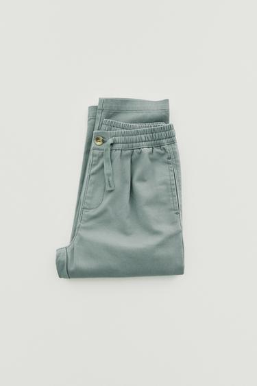 PANTALÓN CHINO RECTO - Verde de Zara