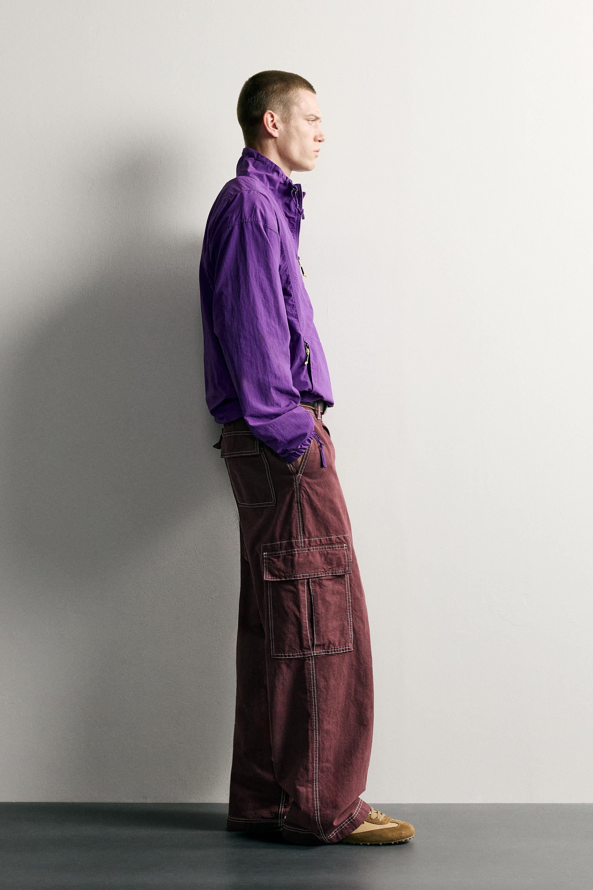 PANTALON CARGO COUPE DÉCONTRACTÉE À SURPIQÛRES