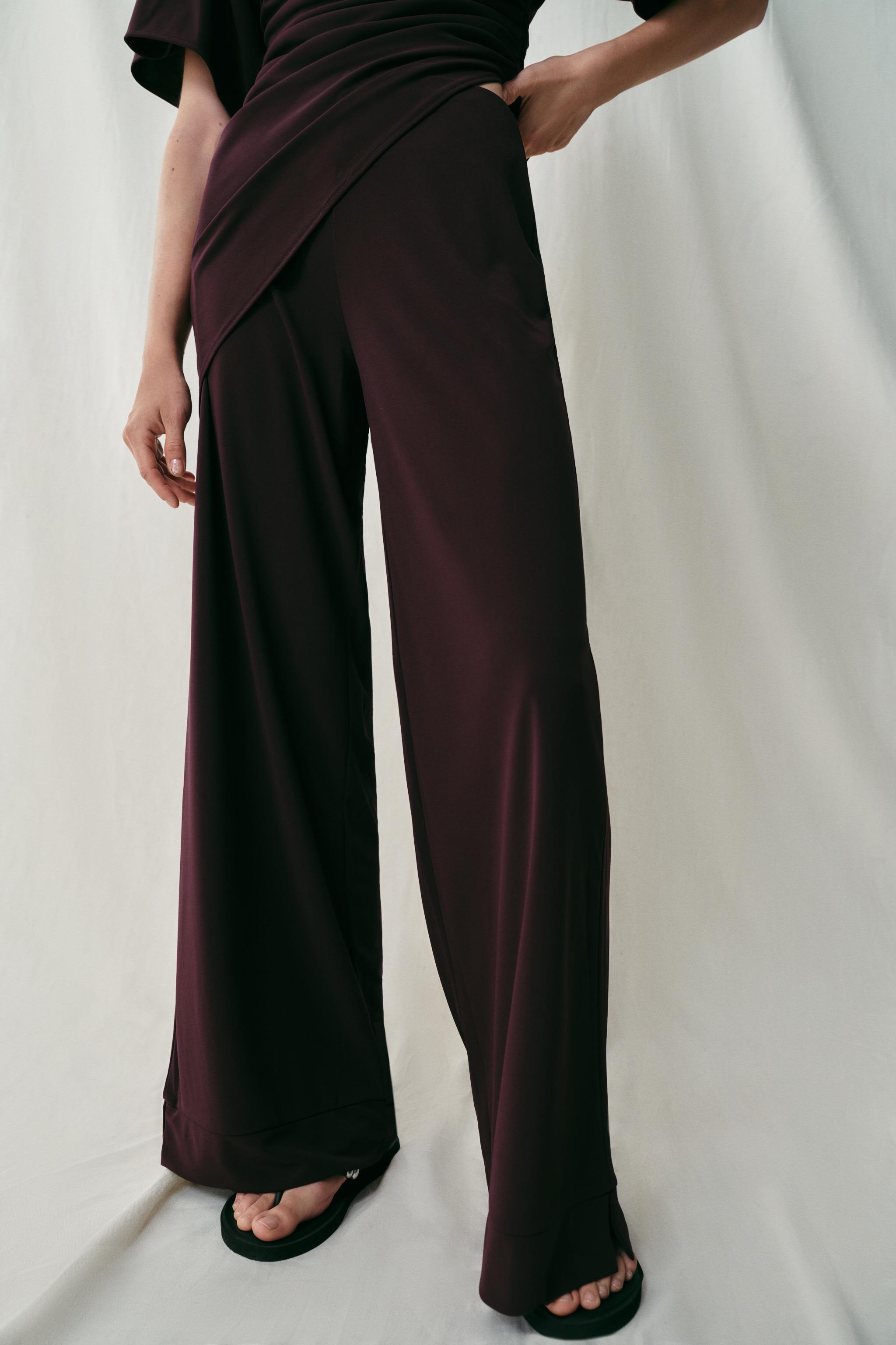 STRAIGHT LEG CREPE PANTS WITH OPENINGS - thumbnail 3