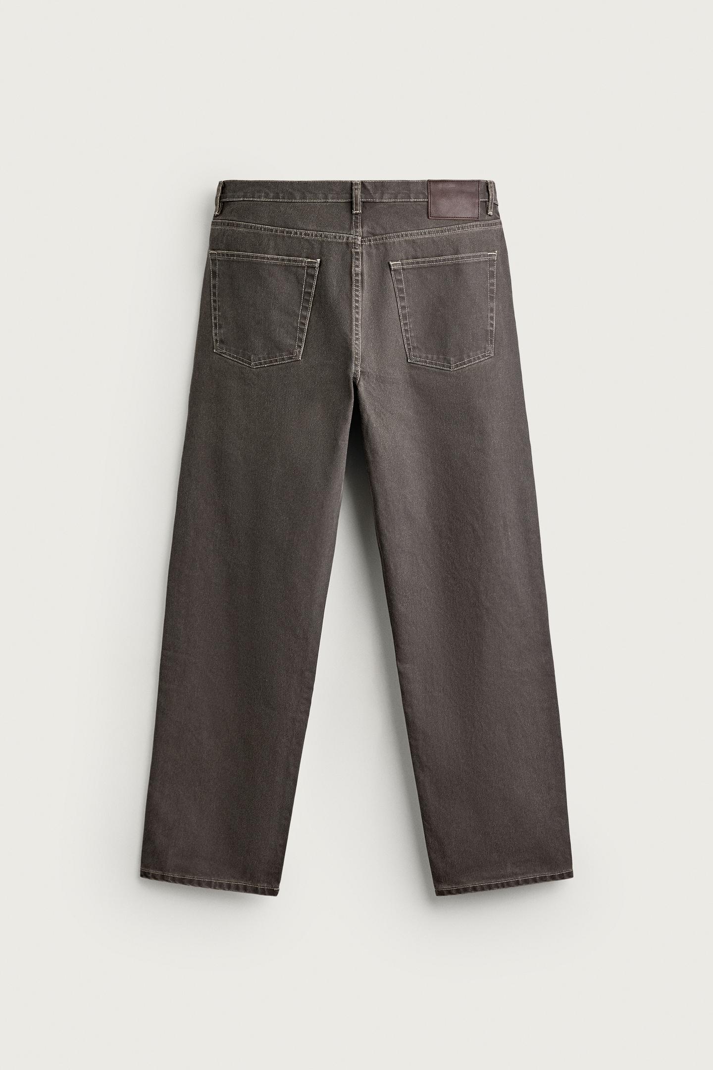 Мужские брюки Zara Straight Fit, цвет: Коричневый — фото 8