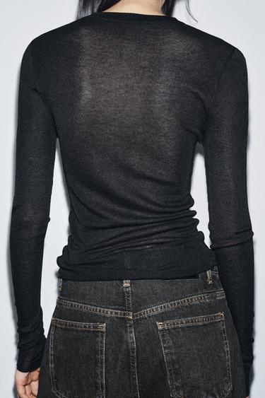 EXTRA FINE KNIT TOP - Black by Zara - Image 2