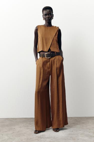 CUERPO CRUZADO SATINADO - Caramelo de Zara