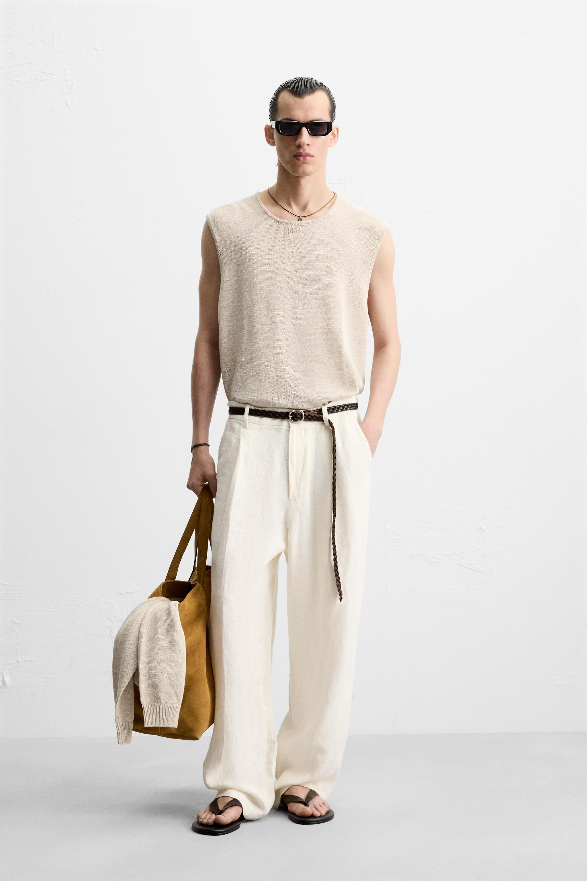 リネン混紡ニットTシャツ - ライトベージュ | ZARA Japan / 日本 リネン混紡ニットTシャツ - ライトベージュ | ZARA Japan / 日本