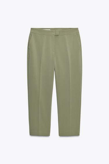 HIGH-WAIST STRAIGHT-LEG TROUSERS - mid khaki by Zara