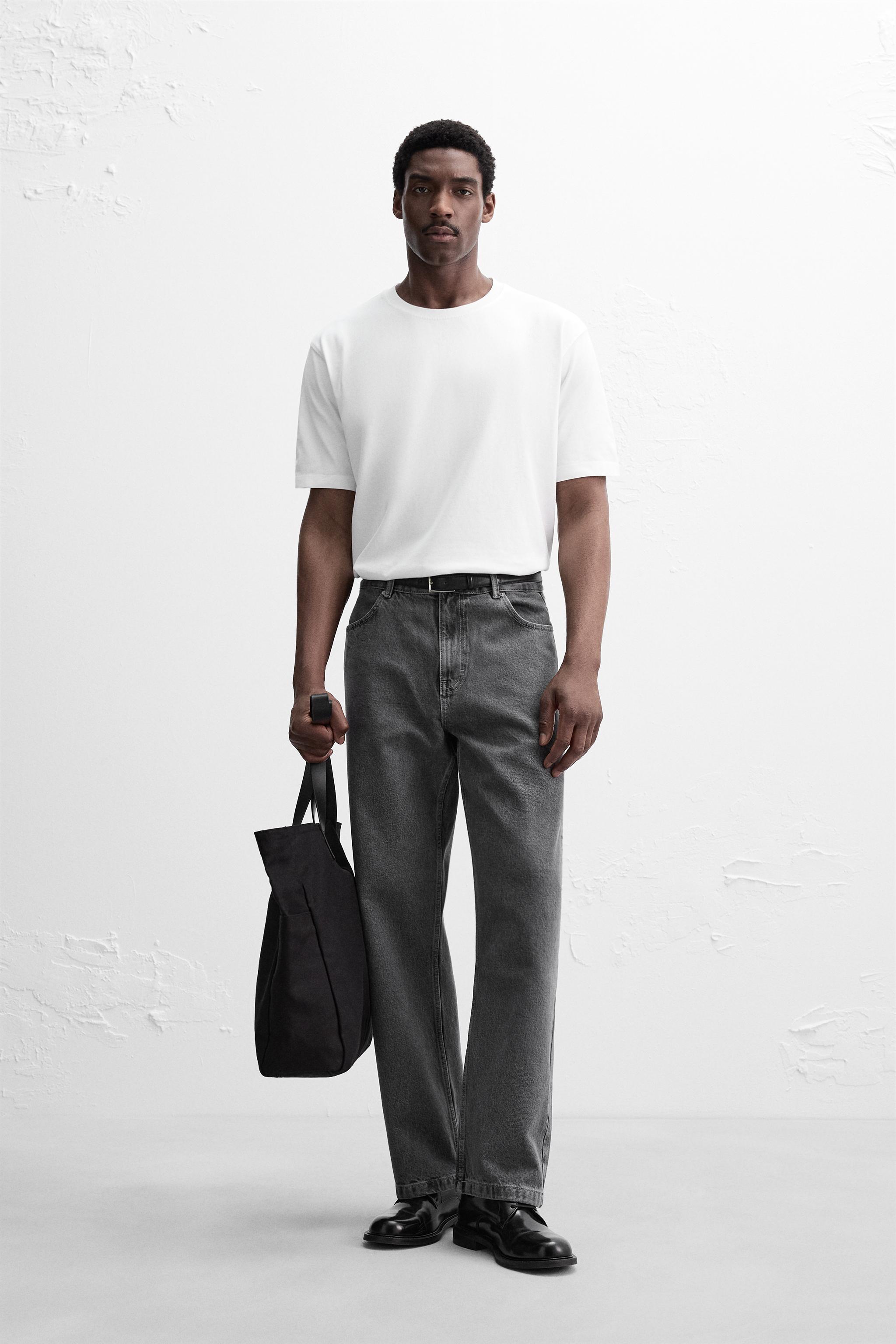 Jeans Zara Man Relaxed Fit RELAXED STRAIGHT-LEG JEANS Grey ZARA India