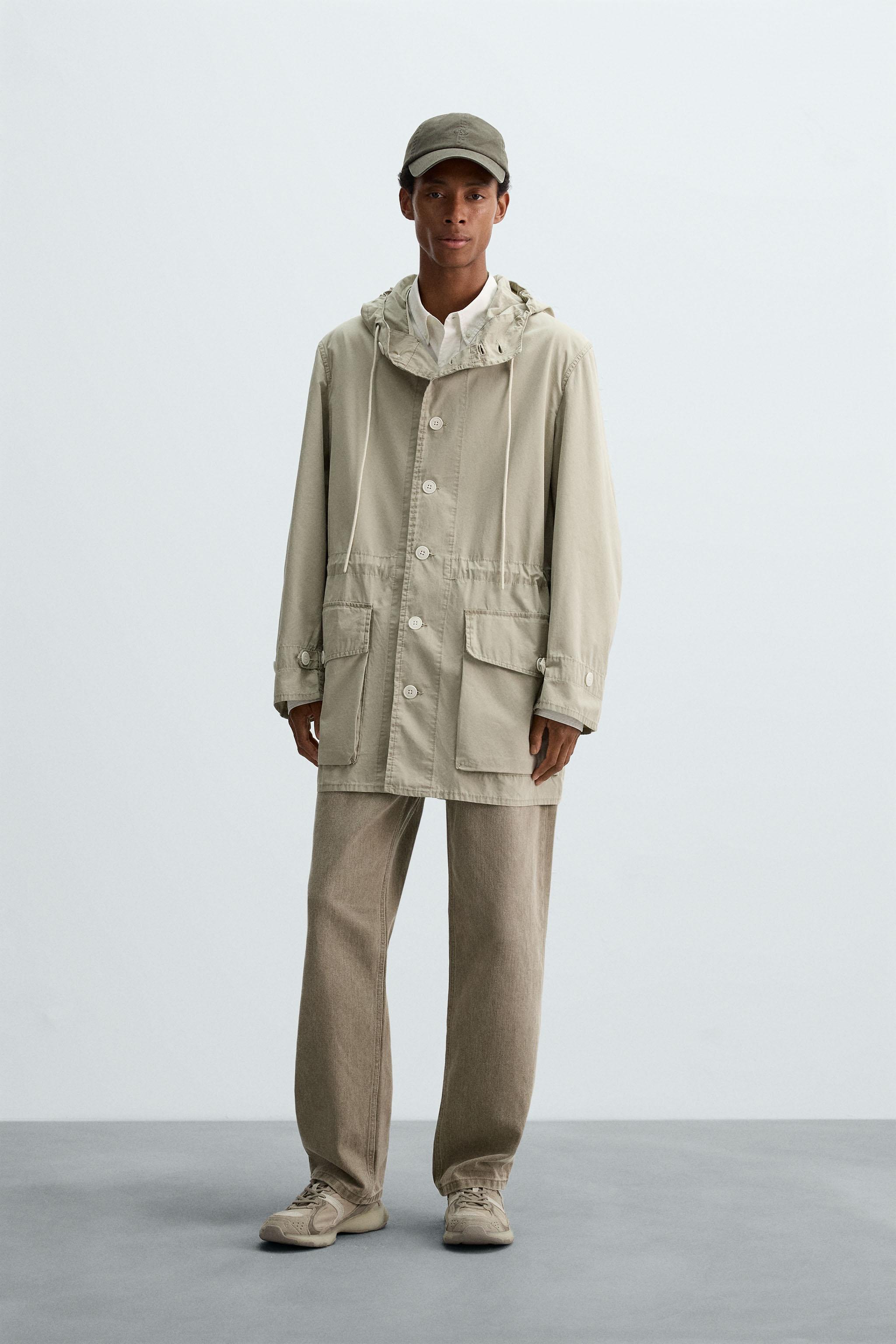 トップス ORGANIC COTTON GRADATION SWEAT PARKA SHORT COTTON PARKA - Gray green | ZARA United States