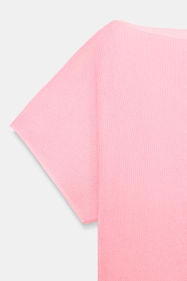 RIBBED KNIT TOP - Neon pink by Zara - Image 9