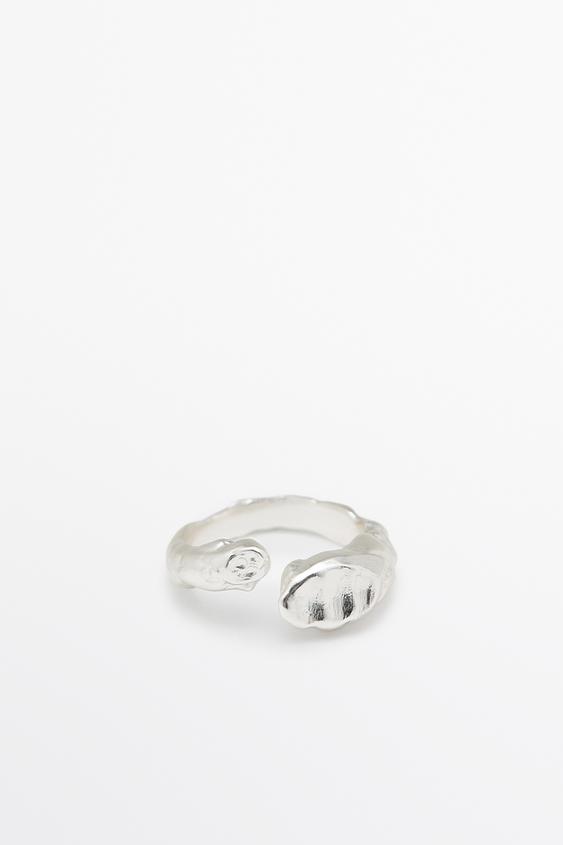 Zara Textured open ring - Silver - Image 0