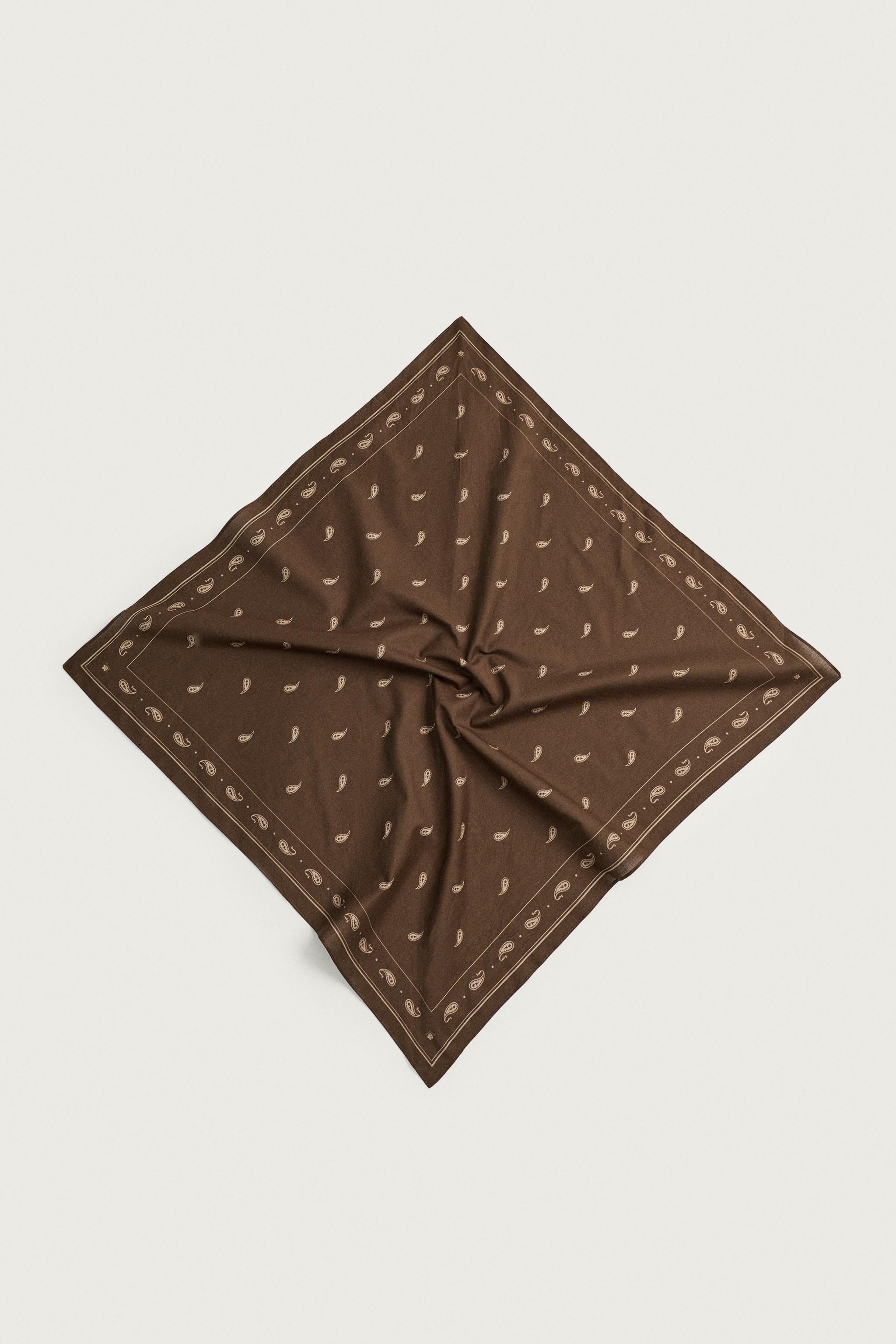 PAISLEY PRINT BANDANA — Brown