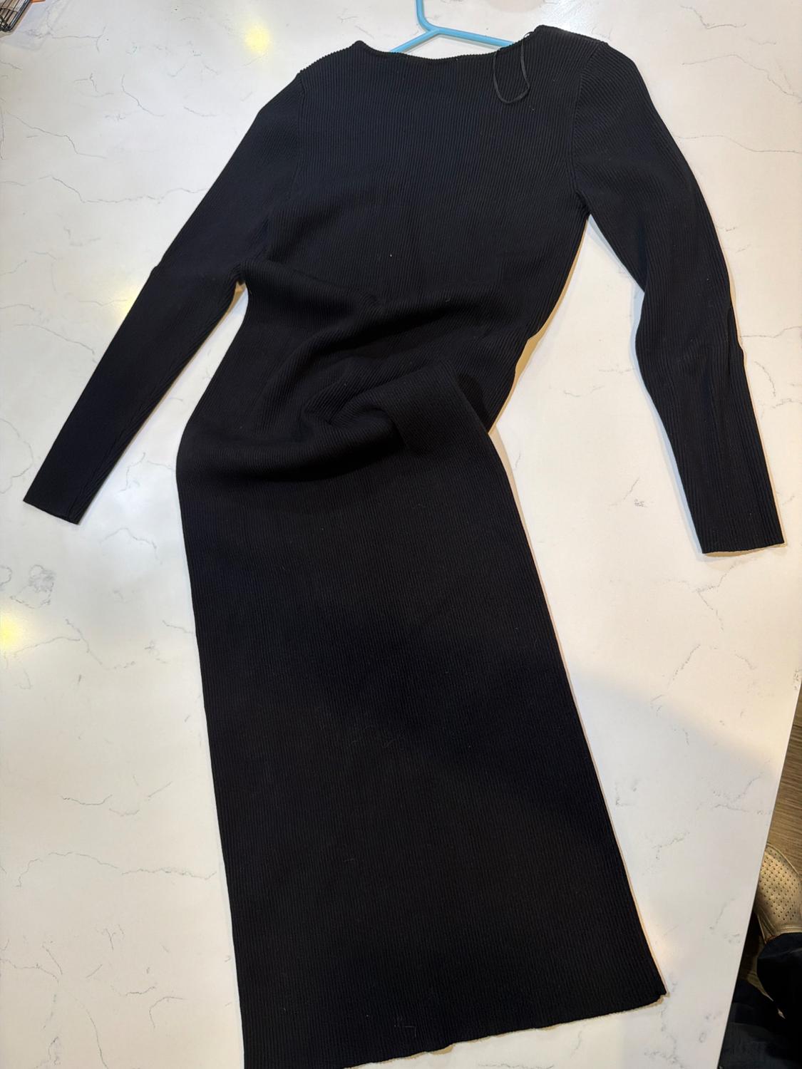LONG RIBBED DRESS - Image 3