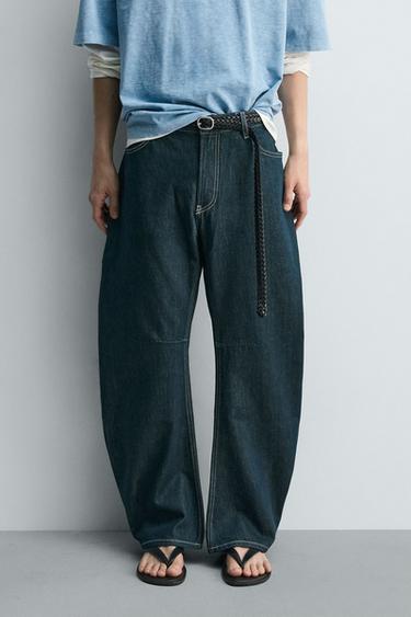 RELAXED BARREL FIT JEANS - Indigo by Zara