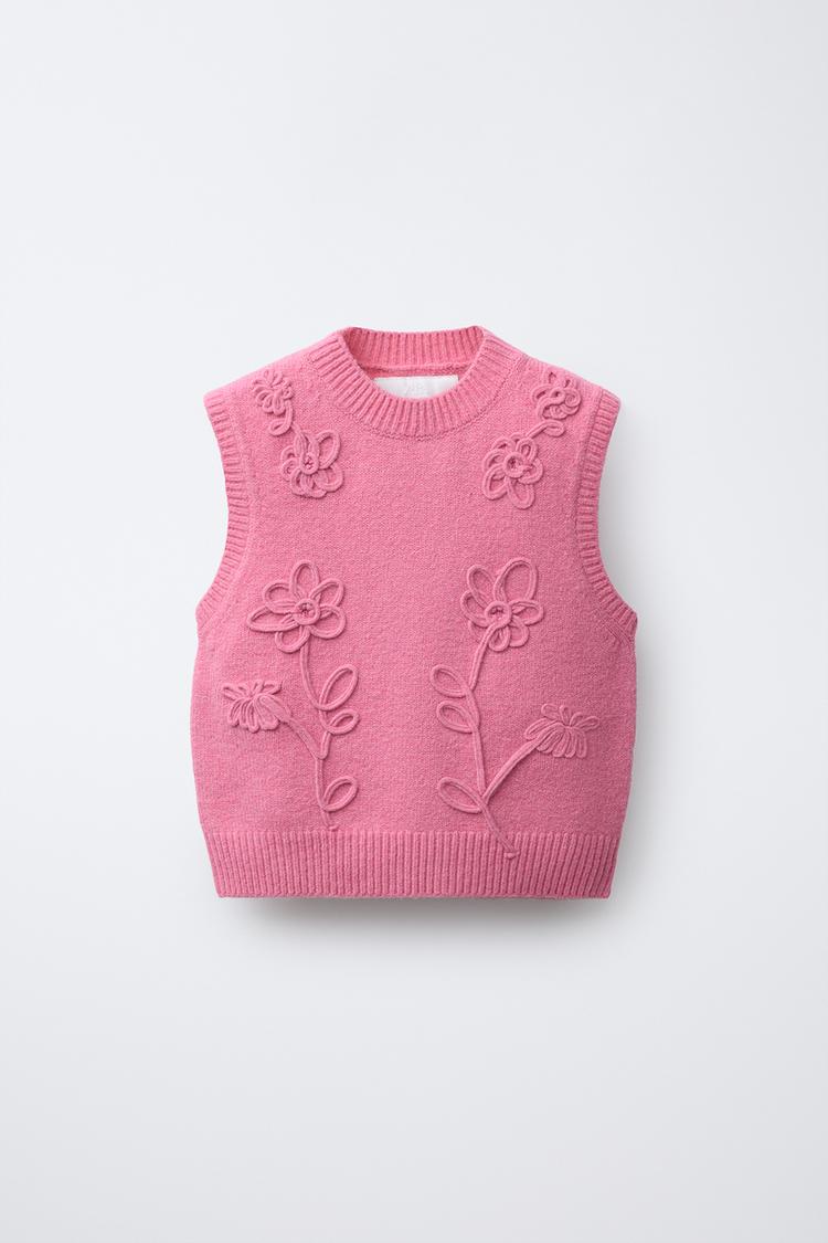 FLORAL KNIT VEST - Main Image