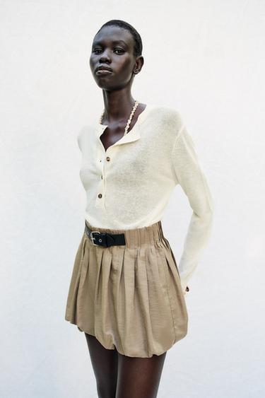 SHORT BOULE AVEC BOUCLE - Sable de Zara - Image 2