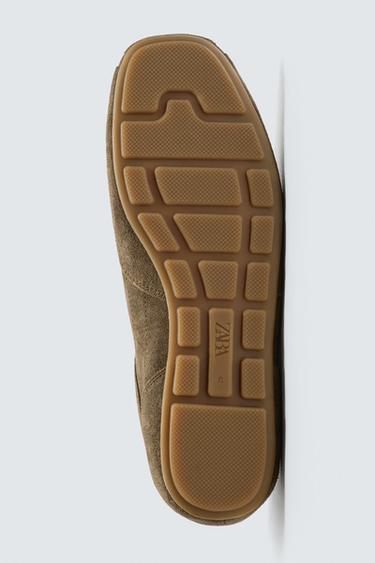 ULTRA-THIN SOLE LEATHER TRAINERS - Khaki Green by Zara - Image 4