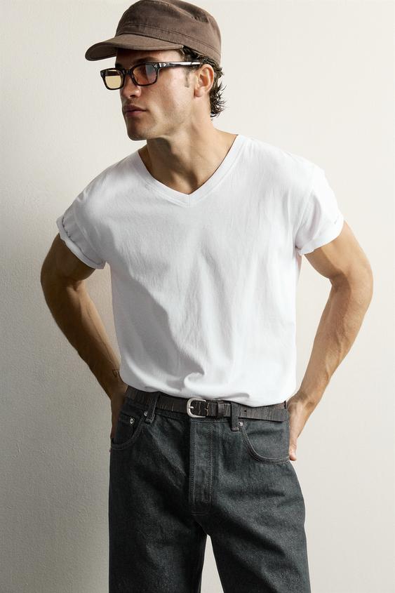 GÜRTEL AUS LEDER IN KNITTEROPTIK - Schwarz von Zara - Bild 0