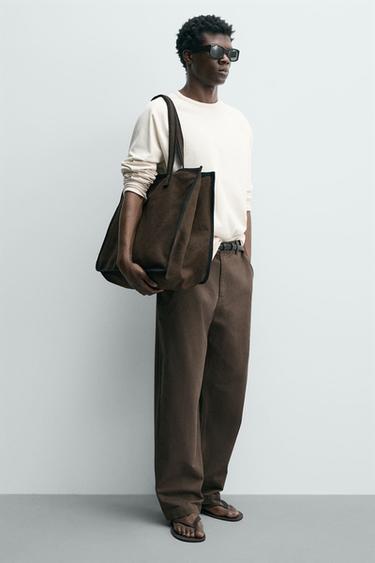 SAC SHOPPER EN TISSU - Marron de Zara - Image 1