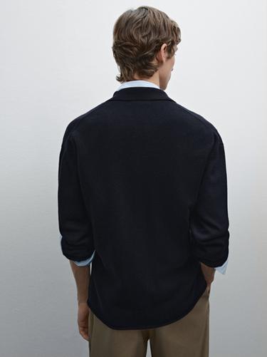 Zara Cotton blend knit cardigan - Navy blue