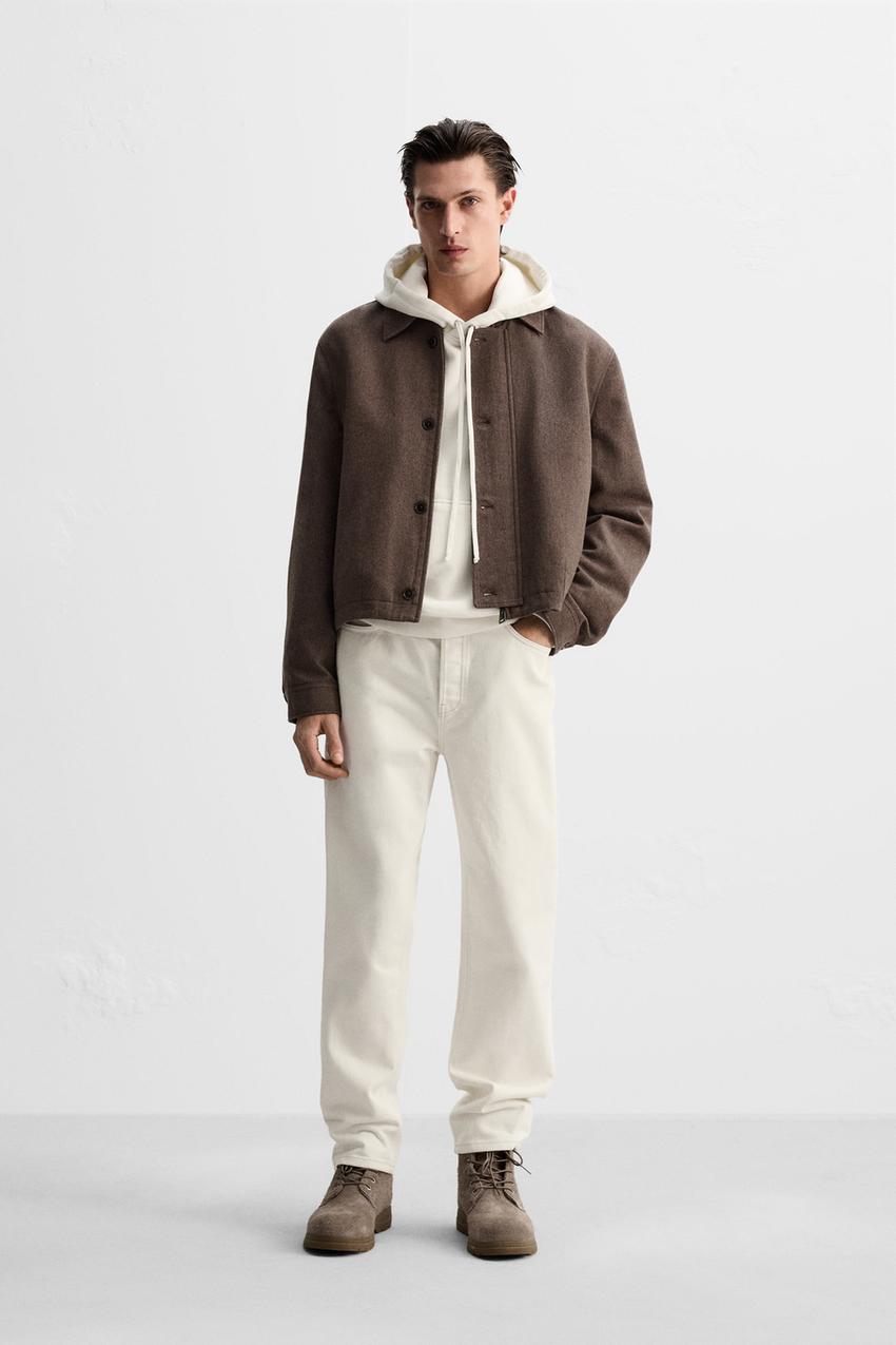 テクスチャーウールブレンド ジャケット - アースカラー | ZARA Japan 