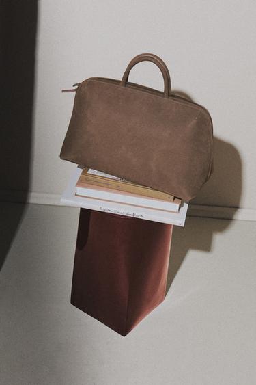 NUBUCK LEATHER WORK BAG - Brown by Zara - Image 5