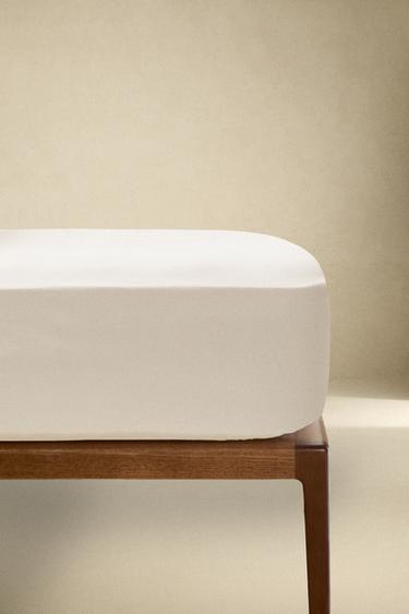 SATEEN FITTED SHEET | 40 CM HIGH (300 THREAD COUNT) - Beige by Zara