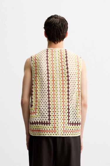 GILET STRUCTURE CROCHET - Écru de Zara - Image 2