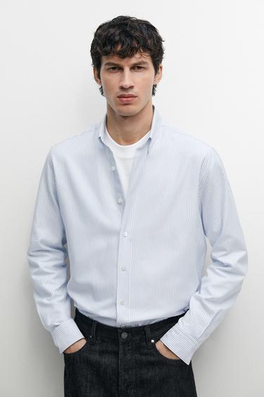 Striped regular fit Oxford shirt — Green stripe 2