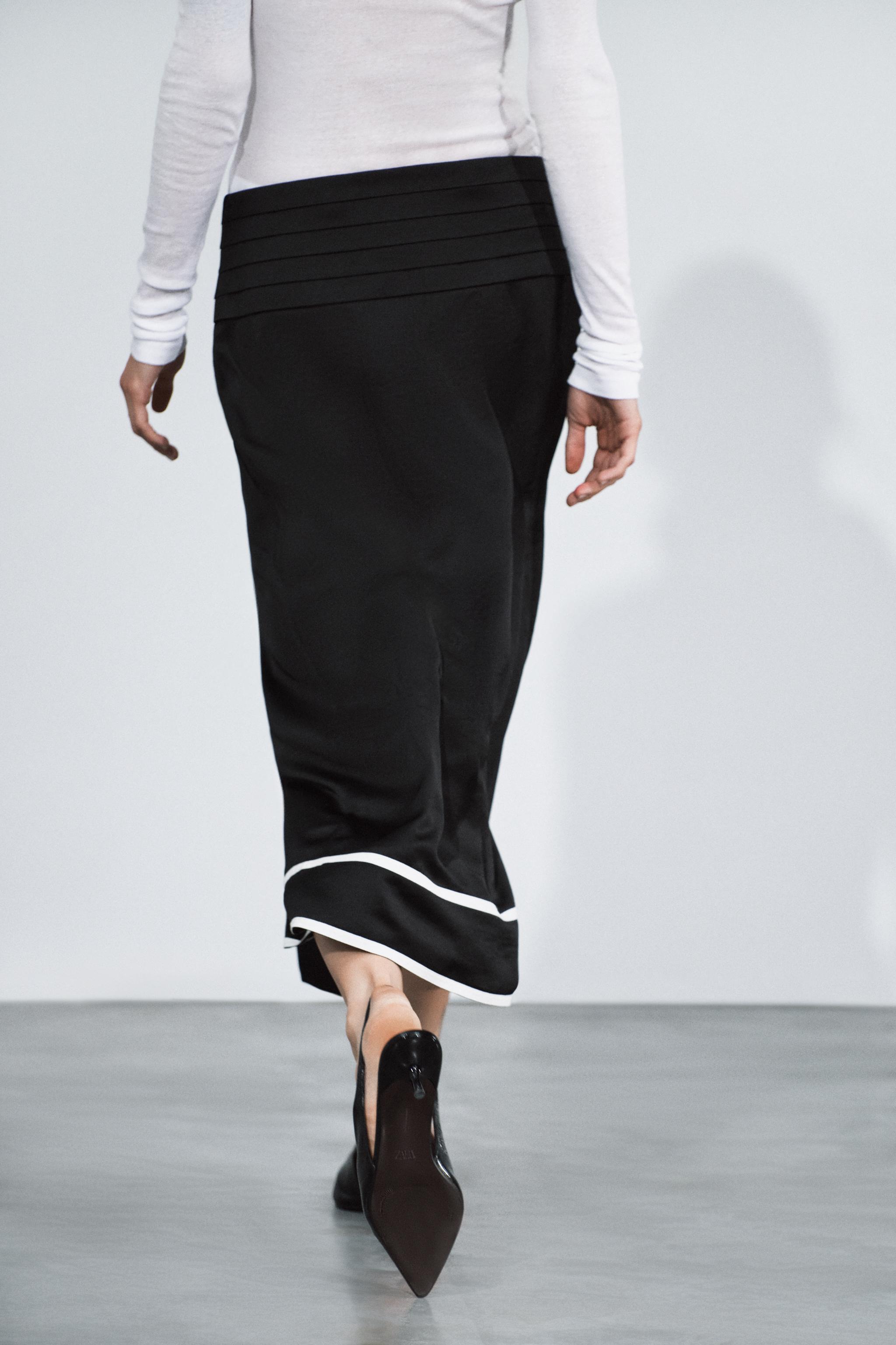 ZW COLLECTION SASH MIDI SKIRT - Black | ZARA United States