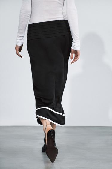 ZW COLLECTION SASH MIDI SKIRT — Black 2