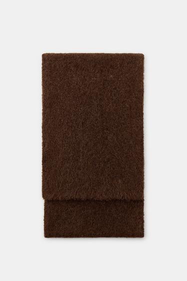 Zara PLAIN KNIT SCARF - Brown
