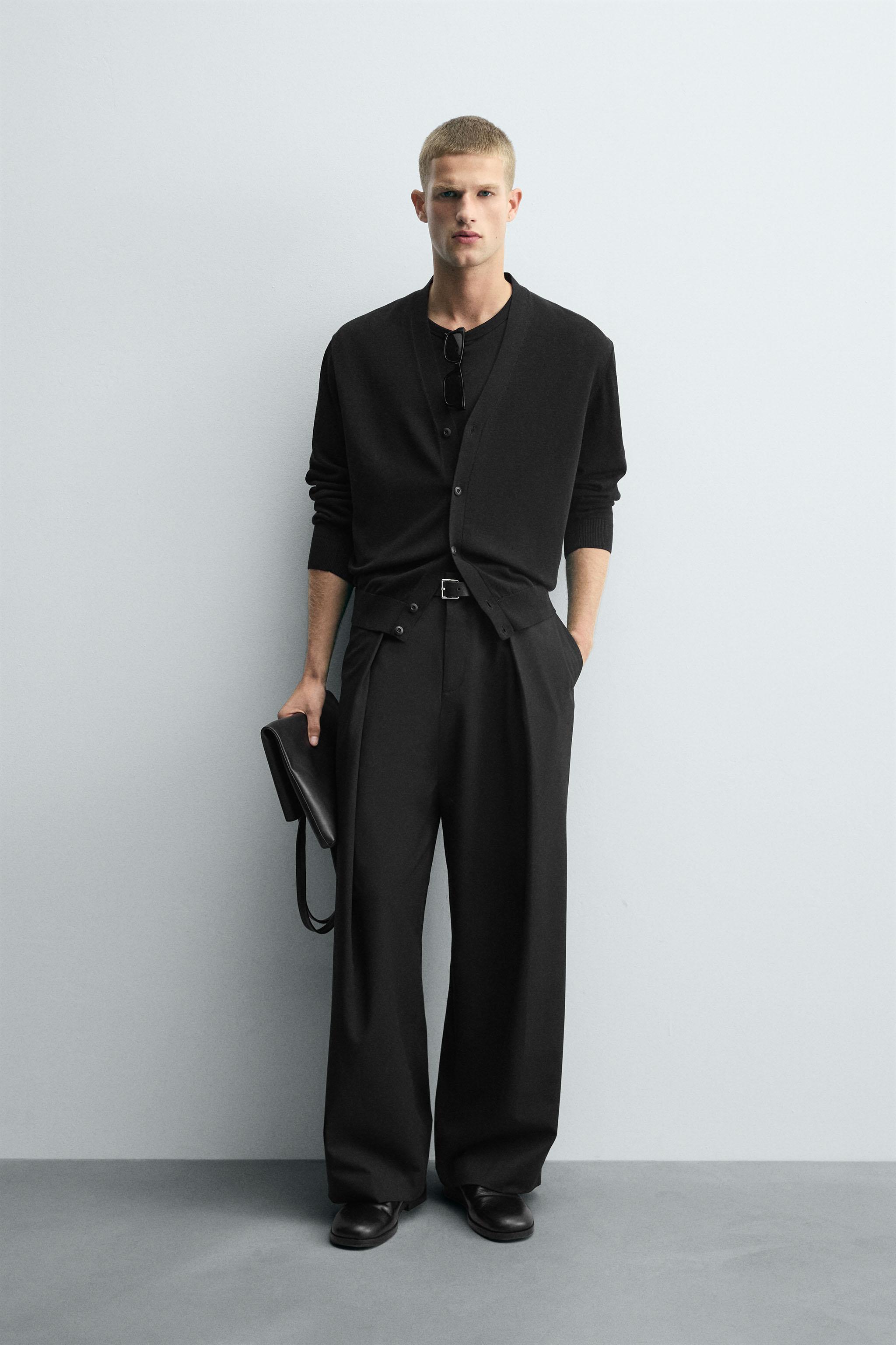 テクスチャー素材カーディガン - ブラック | ZARA Japan / 日本