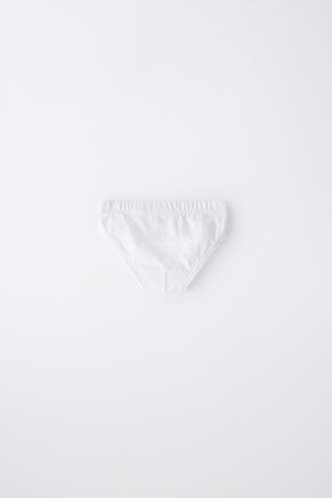 1 1/2-6 YEARS/ PACK OF THREE PLAIN BRIEFS WITH LABEL - White by Zara - Image 2