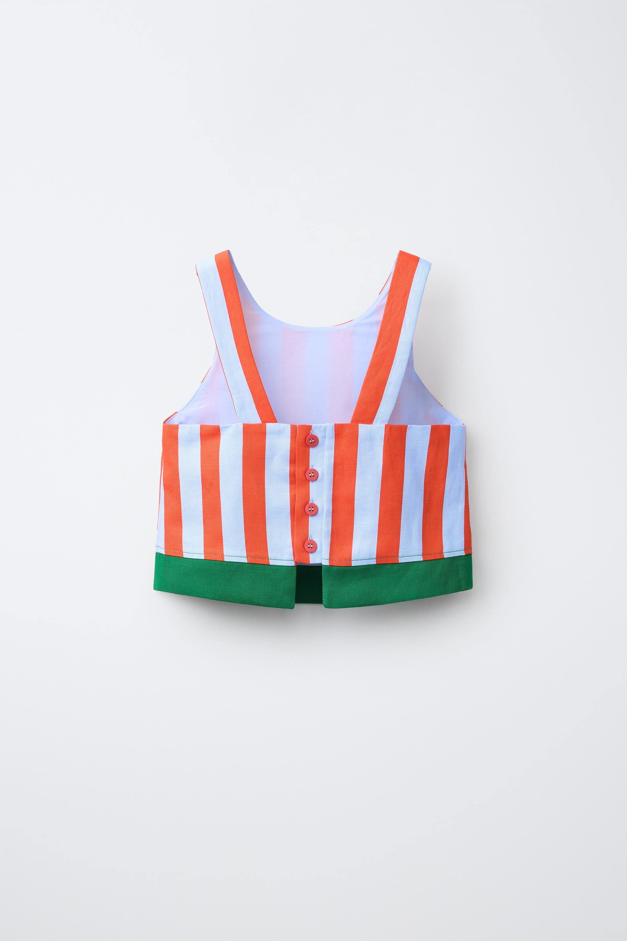 Детские рубашки Zara COMBINATION STRIPED TOP — фото 3