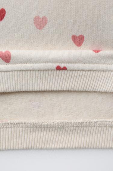 HEARTS SWEATSHIRT - Ecru by Zara - Image 3