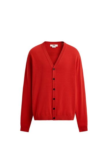 Zara RELAXED FIT CARDIGAN LIMITED EDITION - Red