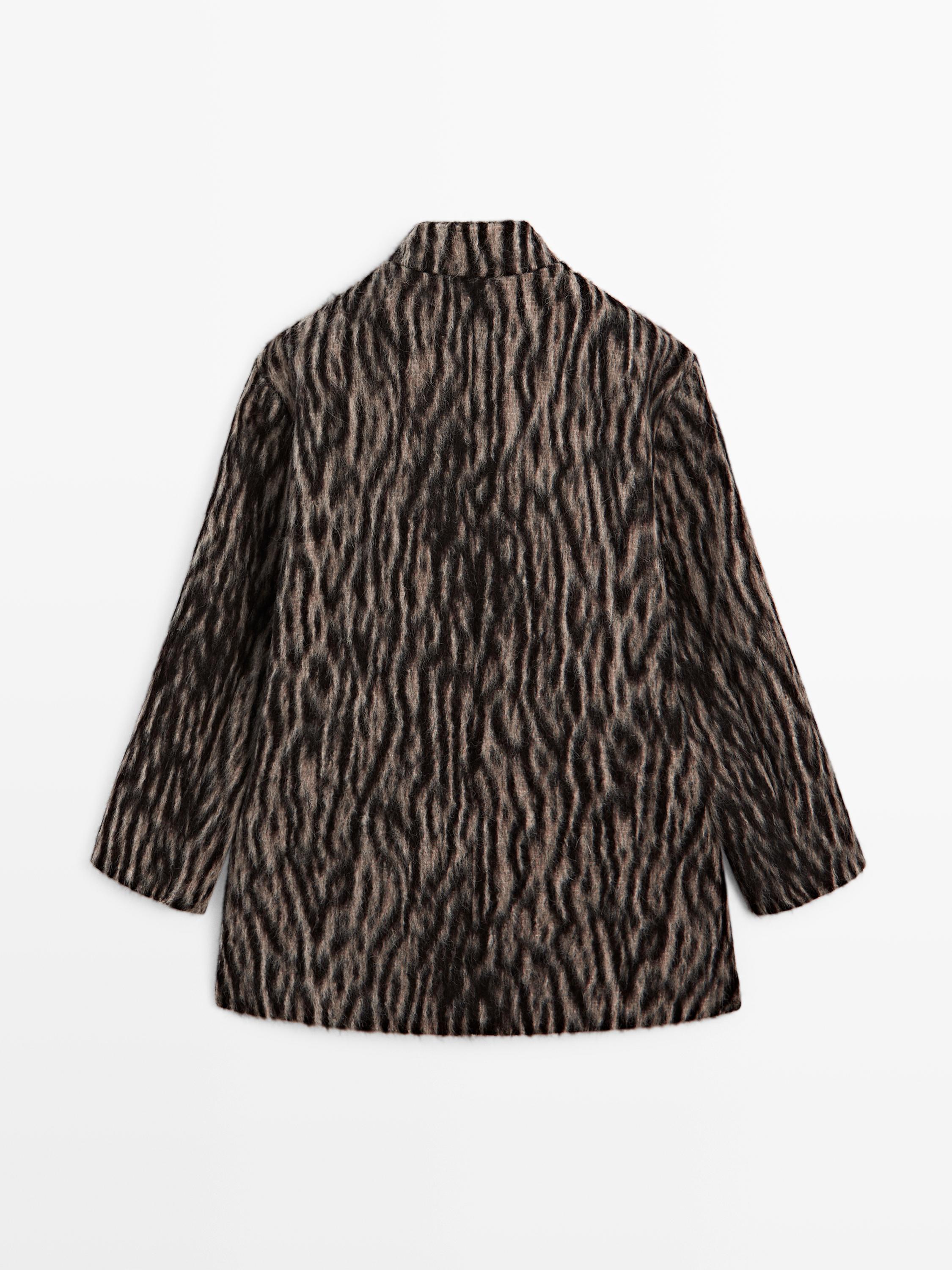 Manteau laine à imprimé animal