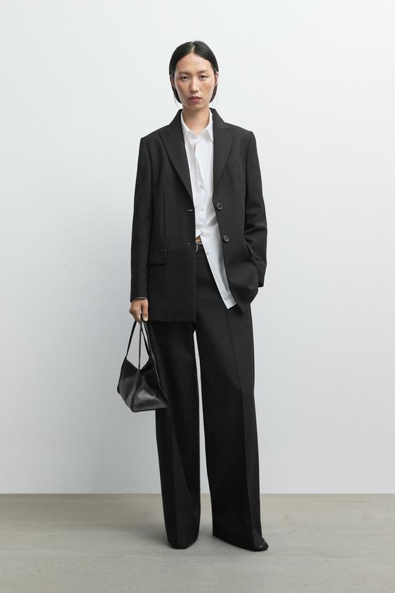 Pantalón traje 100% lana - Negro de Zara - Imagen 0