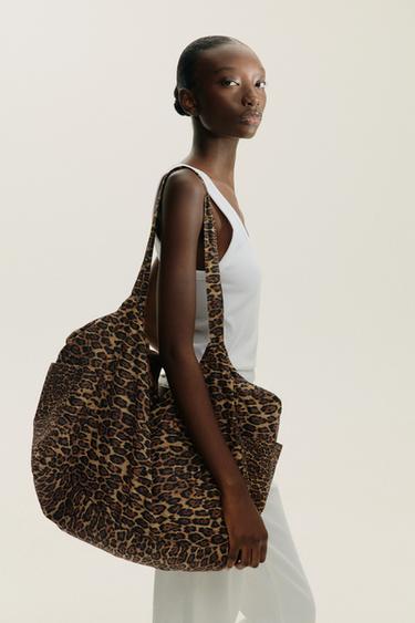 ANIMAL PRINT COTTON MAXI BAG - Leopard by Zara