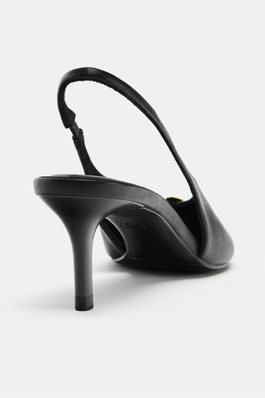 HEELED SLINGBACK SHOES - Black by Zara - Image 6