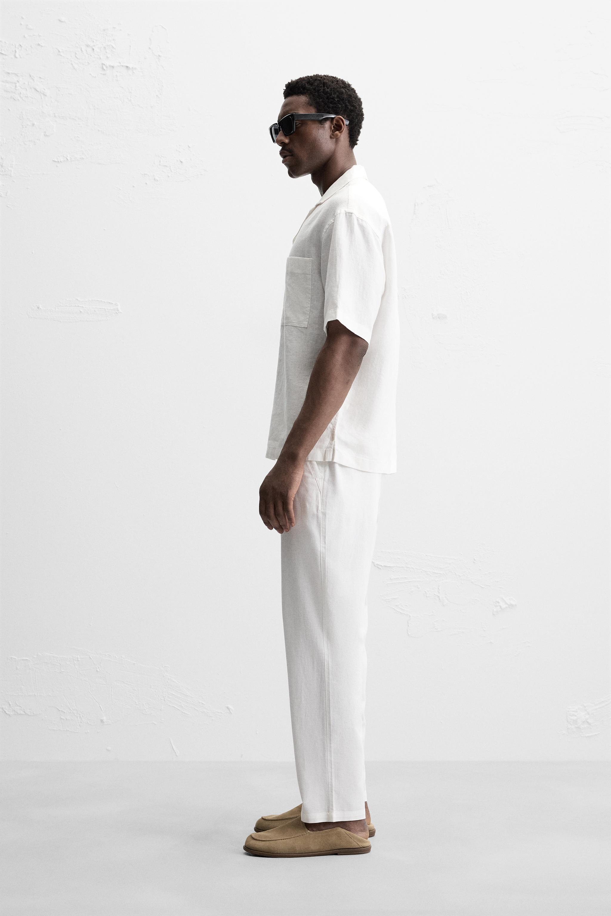 【ZARA】コットン - リネン リラックスフィットパンツ 1437/450 ZARA】コットン - リネン リラックスフィットパンツ 1437/450