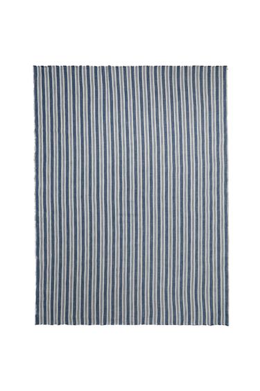 STRIPED COTTON THROW - Blue by Zara