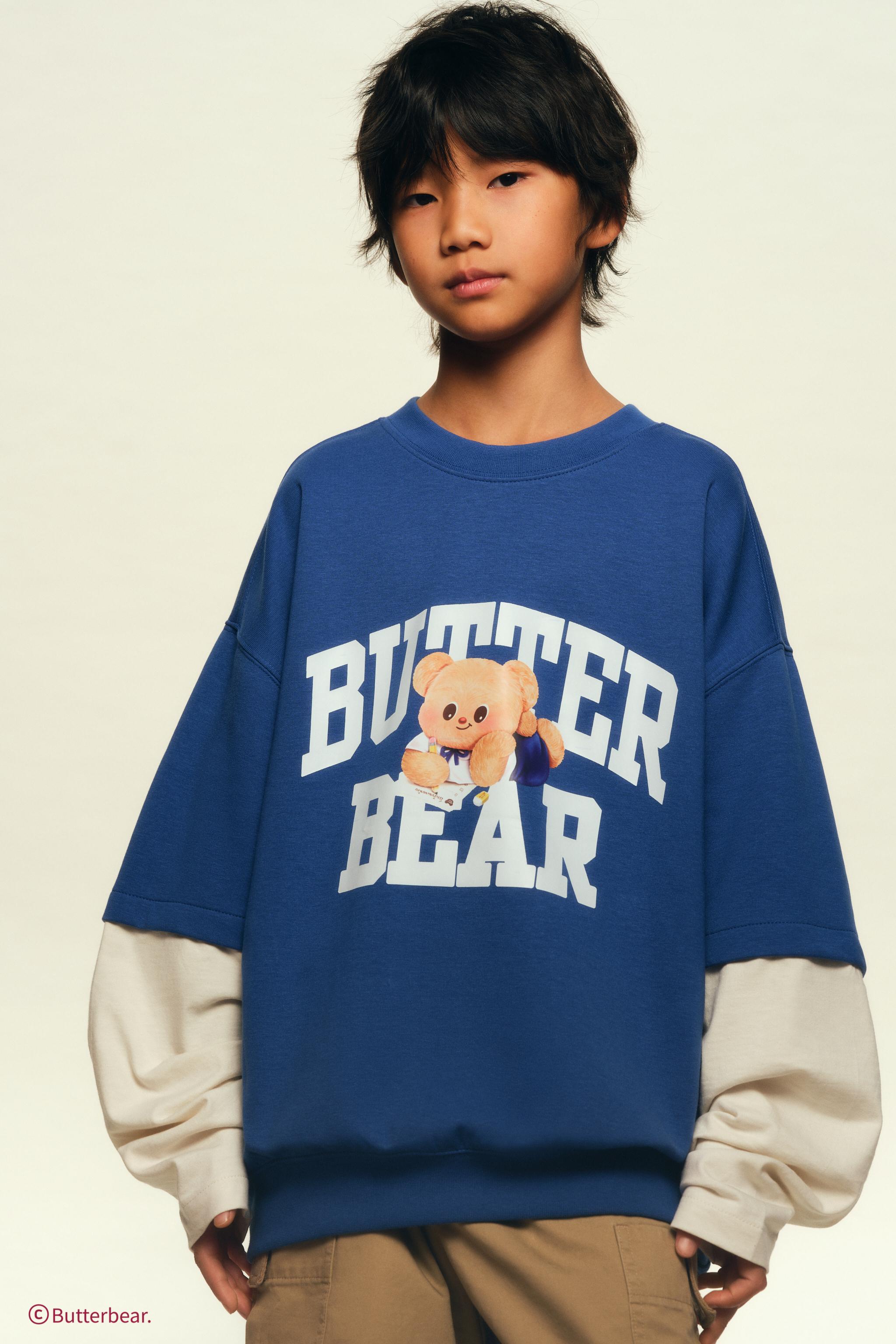 【専用】Butterbear BUTTERBEAR © ダブル長袖スウェットシャツ - ブルー | ZARA