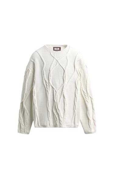 CABLE KNIT JUMPER SAMUEL DE SABOIA X ZARA - Oyster-white by Zara
