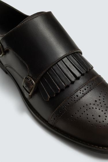 CHAUSSURES EN CUIR À DOUBLE BOUCLE - Marron de Zara - Image 5