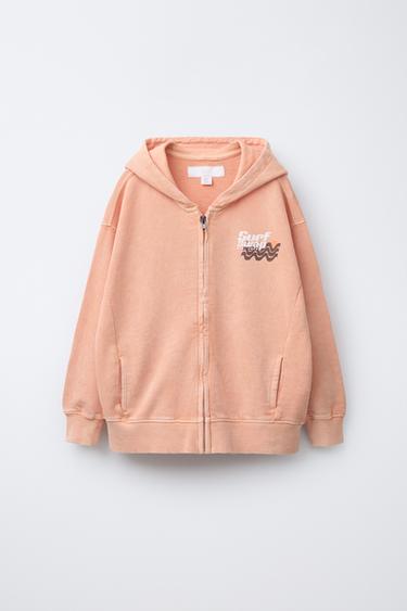 Zara SURF ZIP-UP HOODIE - Light orange