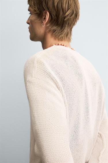 TEXTURED KNIT SWEATER - Stone by Zara - Image 6