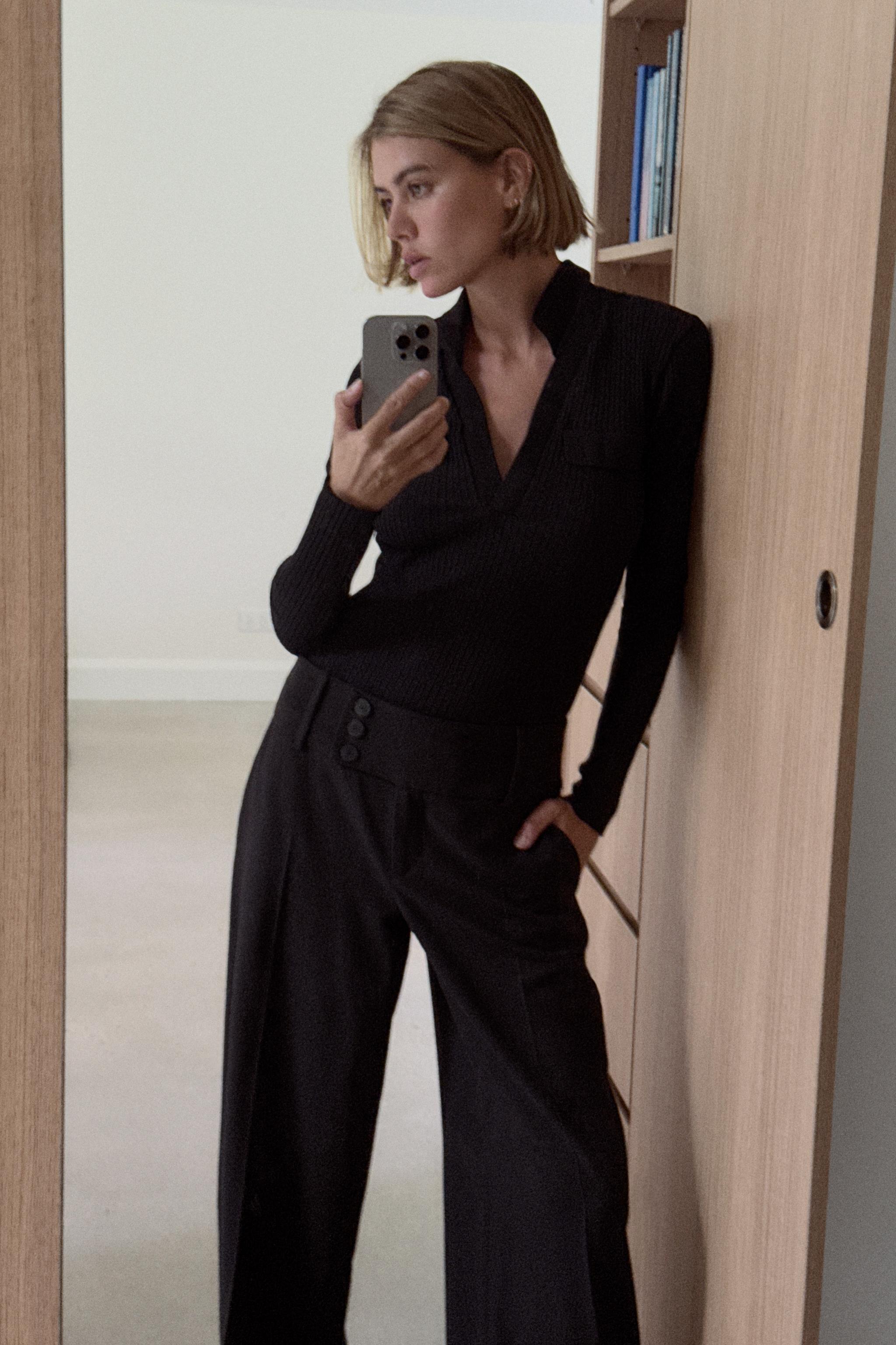 STRAIGHT FIT パンツ - ブラック | ZARA Japan / 日本