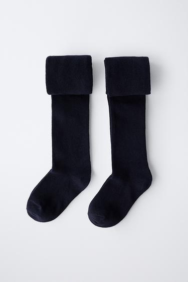 2-PACK OF PLAIN TIGHTS - Navy blue by Zara