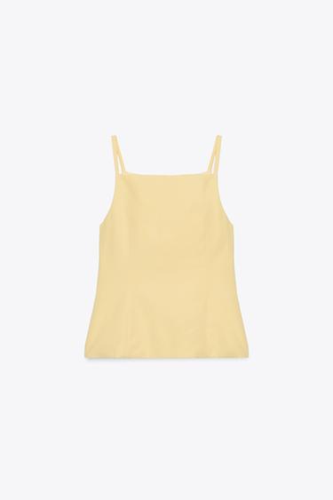 TOP GILET À BOUTONS - Jaune clair de Zara - Image 7
