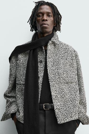 SURCHEMISE STRUCTURÉE À POCHES - Blanc / Noir de Zara - Image 4